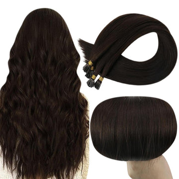 Fshine Virgin I Tip Real Human Hair 20g Hair Extensions Medium Brown (#4) - FShine Shop